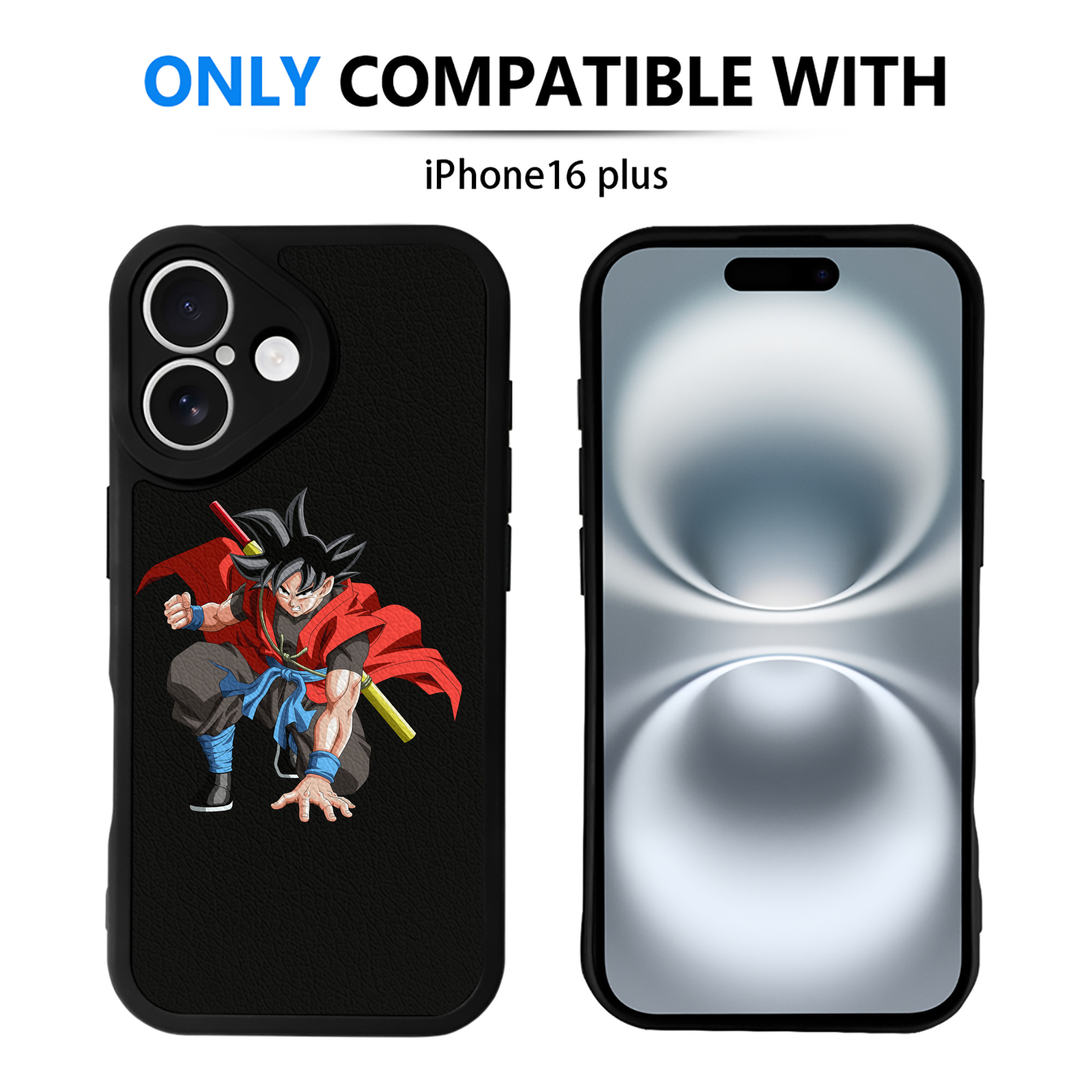 （画像用） ドラゴンボール 孫悟空（そん ごくう）Son Goku カカロット DRAGON BALL Kakarotto 【iPhone 16シリーズ対応】シリコンスマホケース（レザー調） 材質：シリコン
